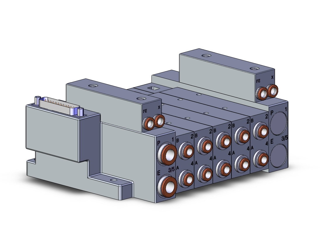 SMC SS5V3-10FD1-05DR-N7 mfld, plug-in, d-sub connector, SS5V3 MANIFOLD SV3000