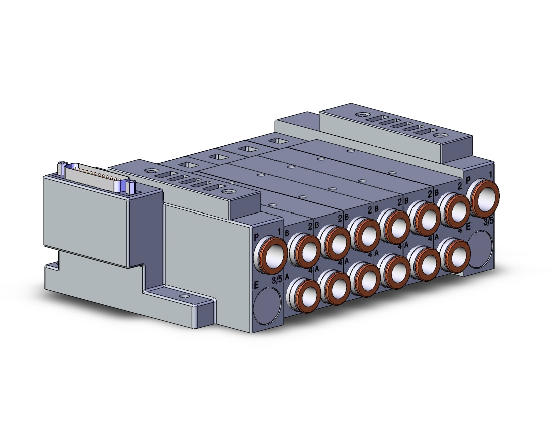 SMC SS5V3-10FD1-06BS-C10 mfld, plug-in, d-sub connector, SS5V3 MANIFOLD SV3000