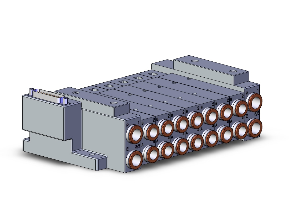 SMC SS5V3-10FD1-07B-C10 mfld, plug-in, d-sub connector, SS5V3 MANIFOLD SV3000