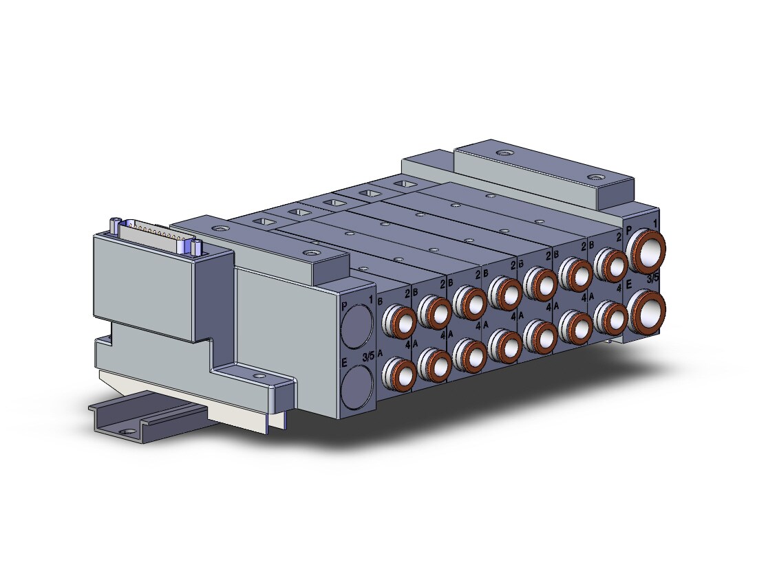 SMC SS5V3-10FD1-07U-C8-D mfld, plug-in, d-sub connector, SS5V3 MANIFOLD SV3000