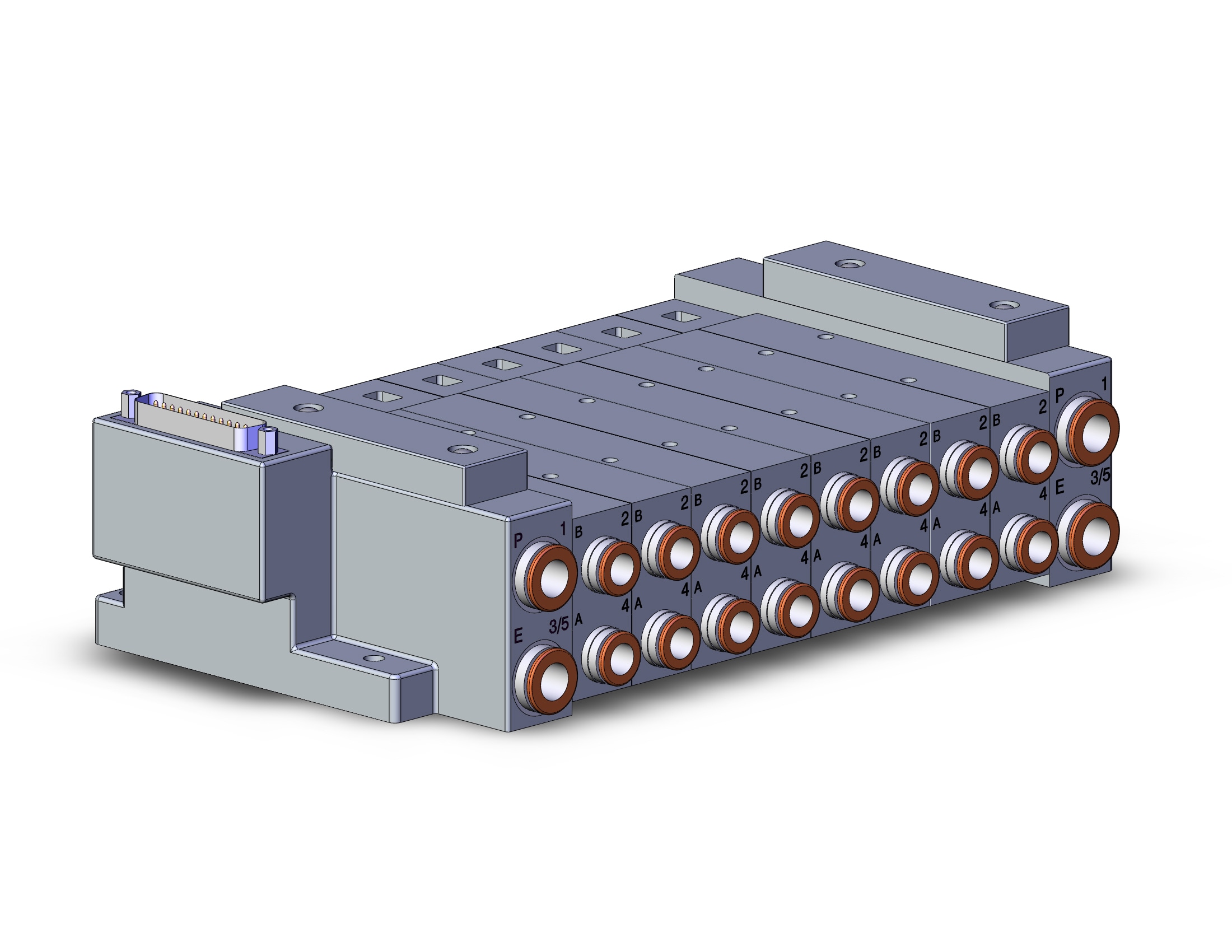 SMC SS5V3-10FD1-08B-N9 mfld, plug-in, d-sub connector, SS5V3 MANIFOLD SV3000