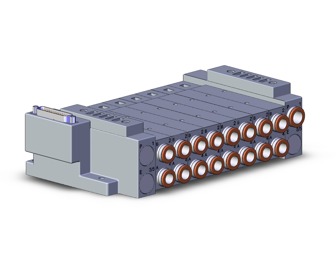 SMC SS5V3-10FD1-08US-C10 mfld, plug-in, d-sub connector, SS5V3 MANIFOLD SV3000