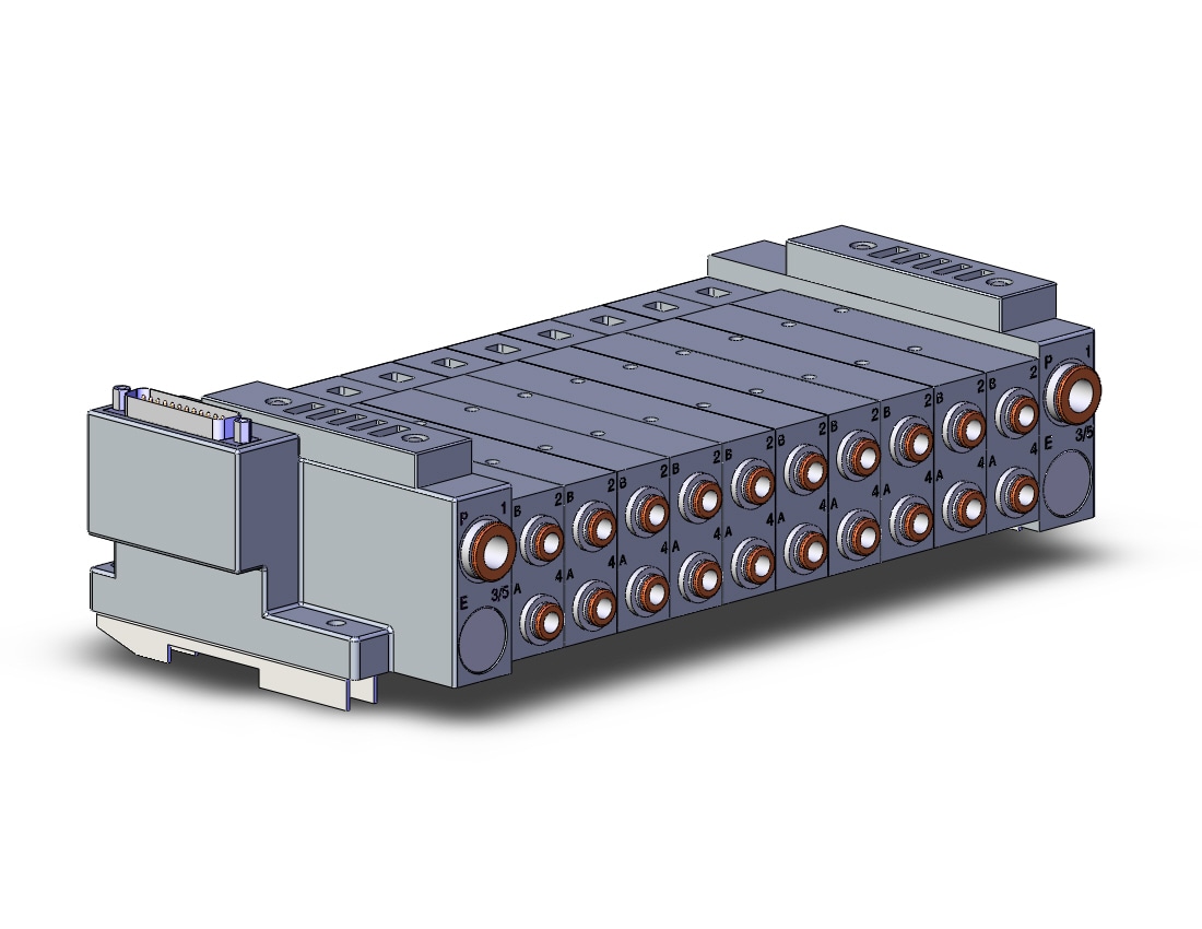 SMC SS5V3-10FD1-10BS-N7-D0 mfld, plug-in, d-sub connector, SS5V3 MANIFOLD SV3000