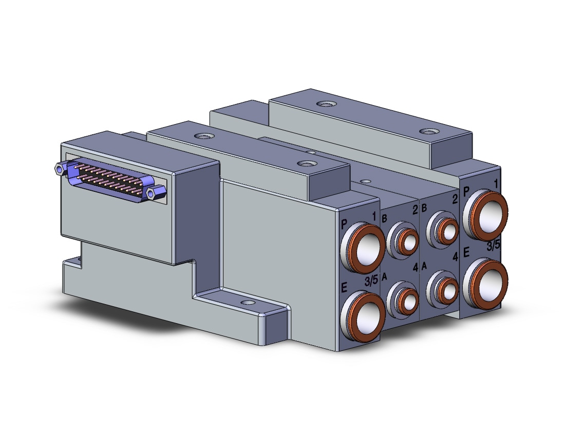 SMC SS5V3-10FD2-02B-C6 mfld, plug-in, d-sub connector, SS5V3 MANIFOLD SV3000