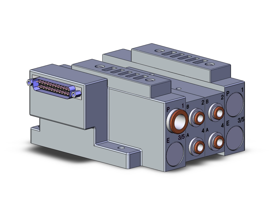 SMC SS5V3-10FD2-02DS-C6 mfld, plug-in, d-sub connector, SS5V3 MANIFOLD SV3000