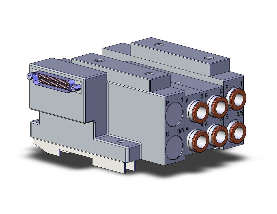 SMC SS5V3-10FD2-02U-N11-D0 mfld, plug-in, d-sub connector, SS5V3 MANIFOLD SV3000