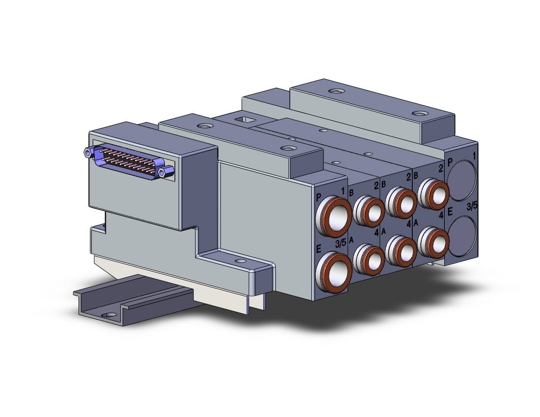 SMC SS5V3-10FD2-03D-C8-D mfld, plug-in, d-sub connector, SS5V3 MANIFOLD SV3000