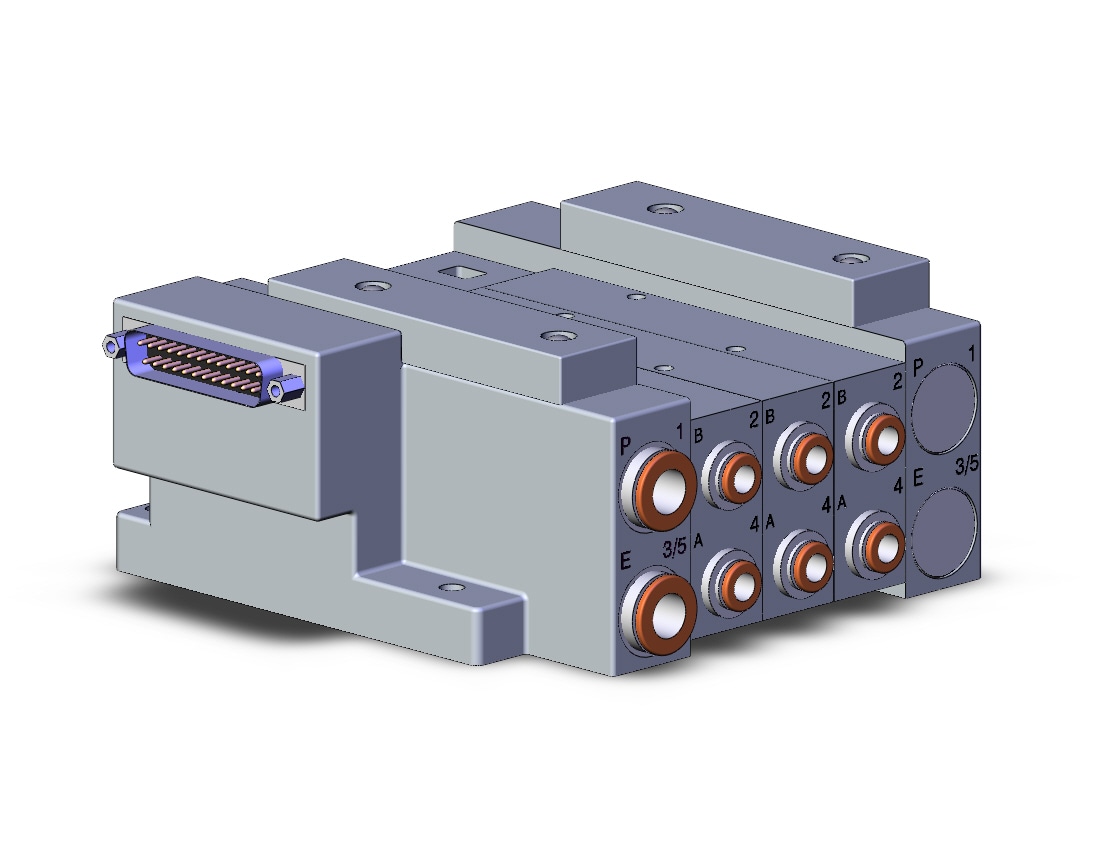 SMC SS5V3-10FD2-03D-N7 mfld, plug-in, d-sub connector, SS5V3 MANIFOLD SV3000