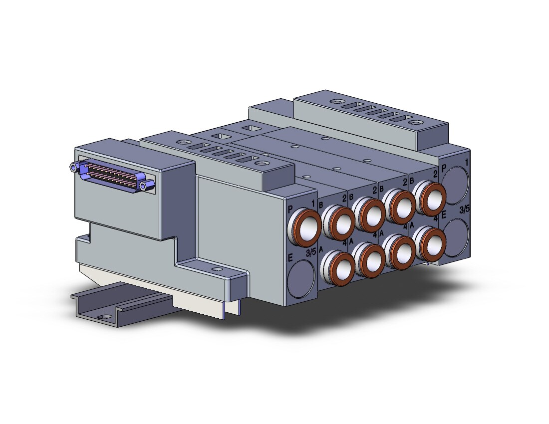 SMC SS5V3-10FD2-04DS-C10-D mfld, plug-in, d-sub connector, SS5V3 MANIFOLD SV3000