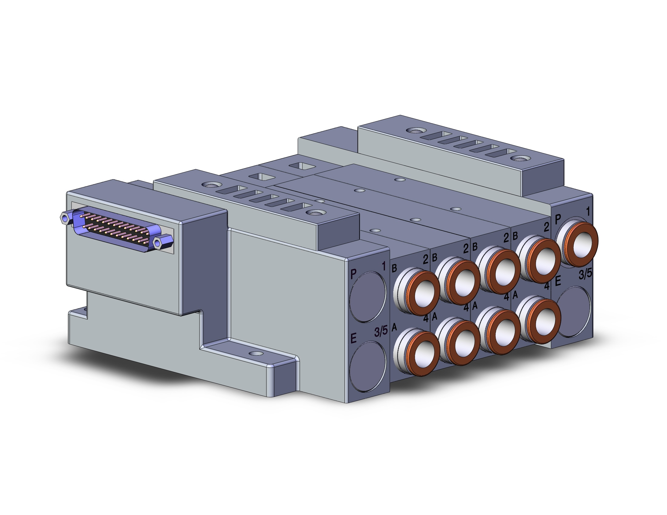 SMC SS5V3-10FD2-04US-N11 mfld, plug-in, d-sub connector, SS5V3 MANIFOLD SV3000