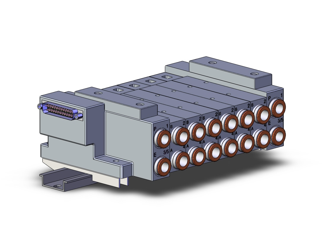 SMC SS5V3-10FD2-06B-N11-D mfld, plug-in, d-sub connector, SS5V3 MANIFOLD SV3000