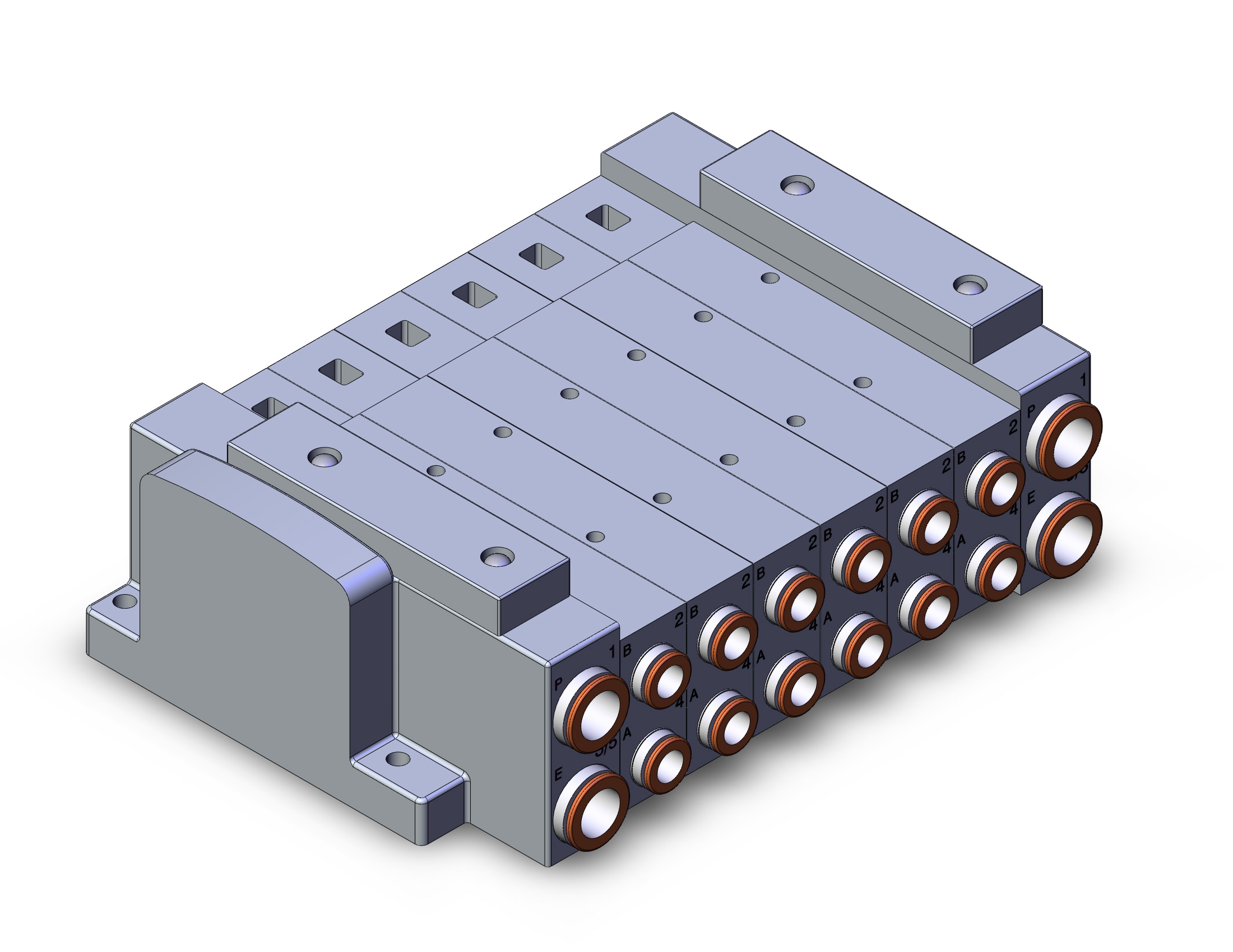 SMC SS5V3-10S60D-06B-C8 mfld, plug-in, SS5V3 MANIFOLD SV3000