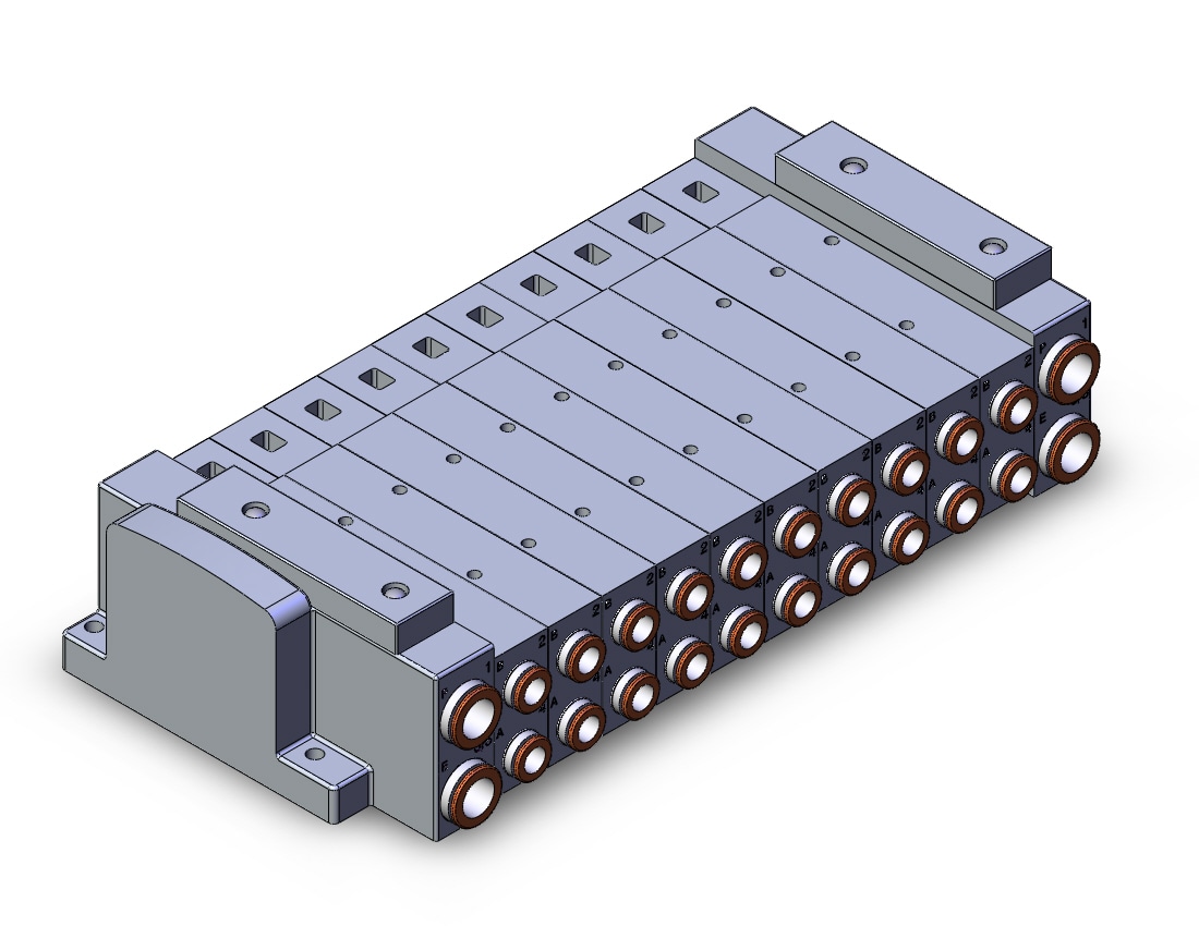 SMC SS5V3-10S60D-10B-C8 mfld, plug-in, SS5V3 MANIFOLD SV3000