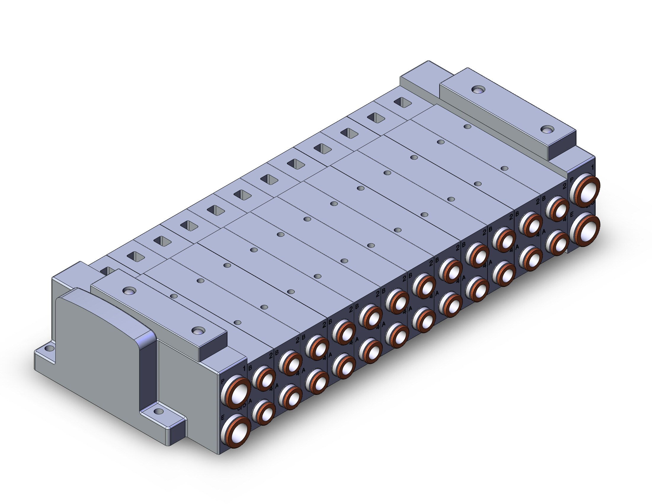 SMC SS5V3-10S60D-12B-C8 mfld, plug-in, SS5V3 MANIFOLD SV3000