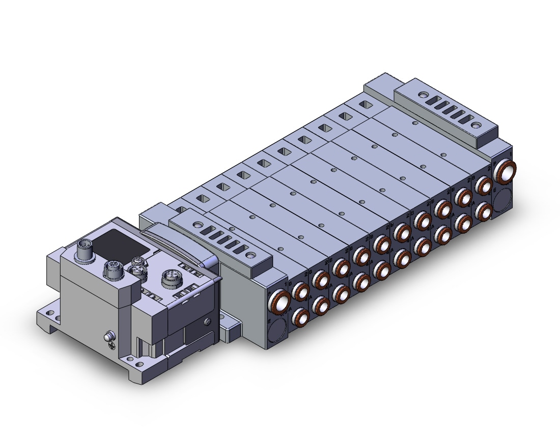 SMC SS5V3-10S6ZE2D-10BS-C8 mfld, plug-in, SS5V3 MANIFOLD SV3000