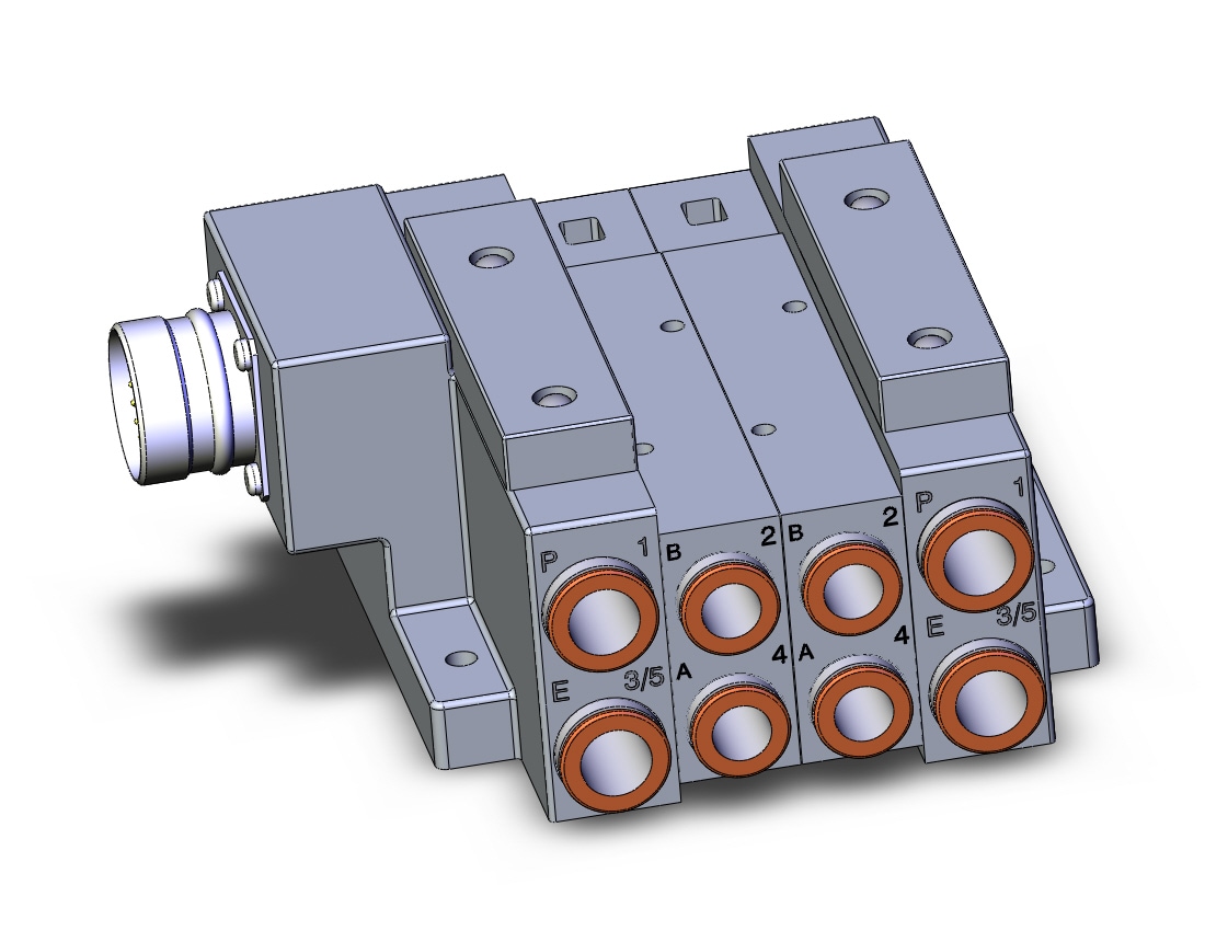 SMC SS5V3-W10CD-02B-C10 mfld, plug-in, circular conn., SS5V3 MANIFOLD SV3000