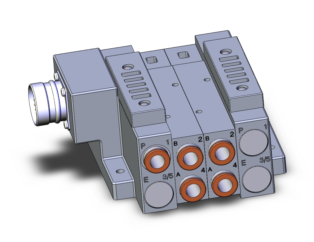 SMC SS5V3-W10CD-02DS-N11 mfld, plug-in, circular conn., SS5V3 MANIFOLD SV3000