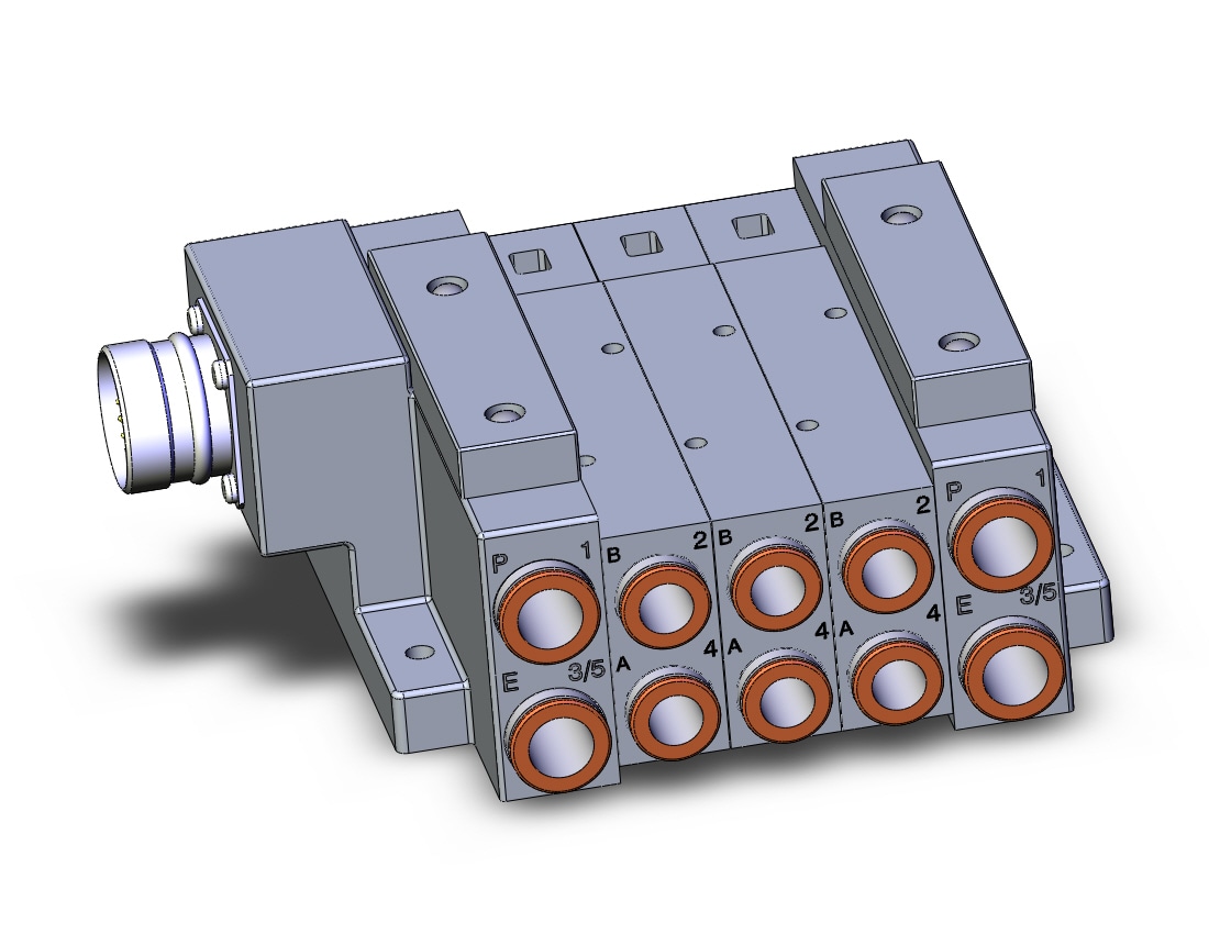 SMC SS5V3-W10CD-03B-C10 mfld, plug-in, circular conn., SS5V3 MANIFOLD SV3000