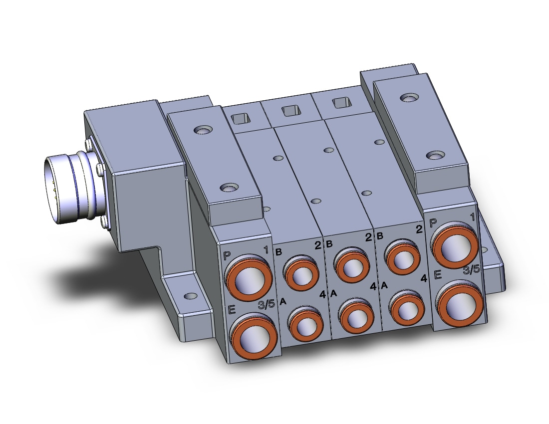 SMC SS5V3-W10CD-03B-C8 mfld, plug-in, circular conn., SS5V3 MANIFOLD SV3000