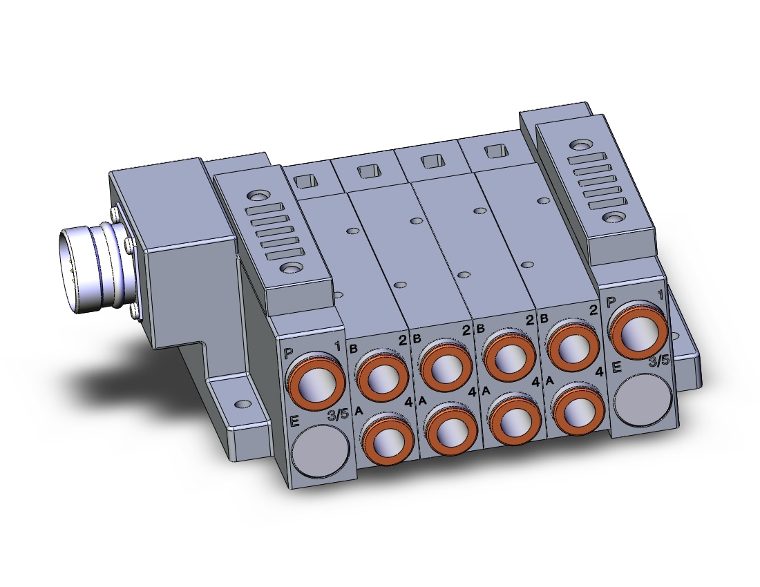 SMC SS5V3-W10CD-04BS-C10 mfld, plug-in, circular conn., SS5V3 MANIFOLD SV3000