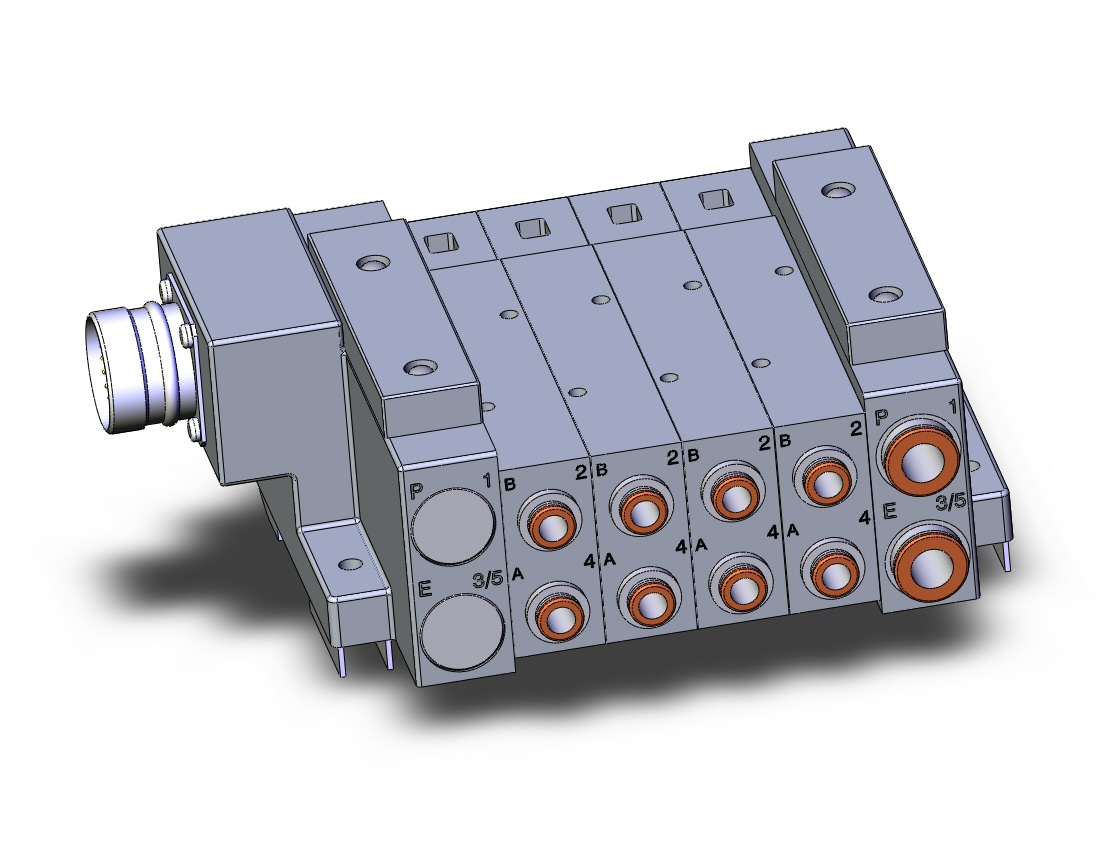 SMC SS5V3-W10CD-04U-N7-D0 mfld, plug-in, circular conn., SS5V3 MANIFOLD SV3000