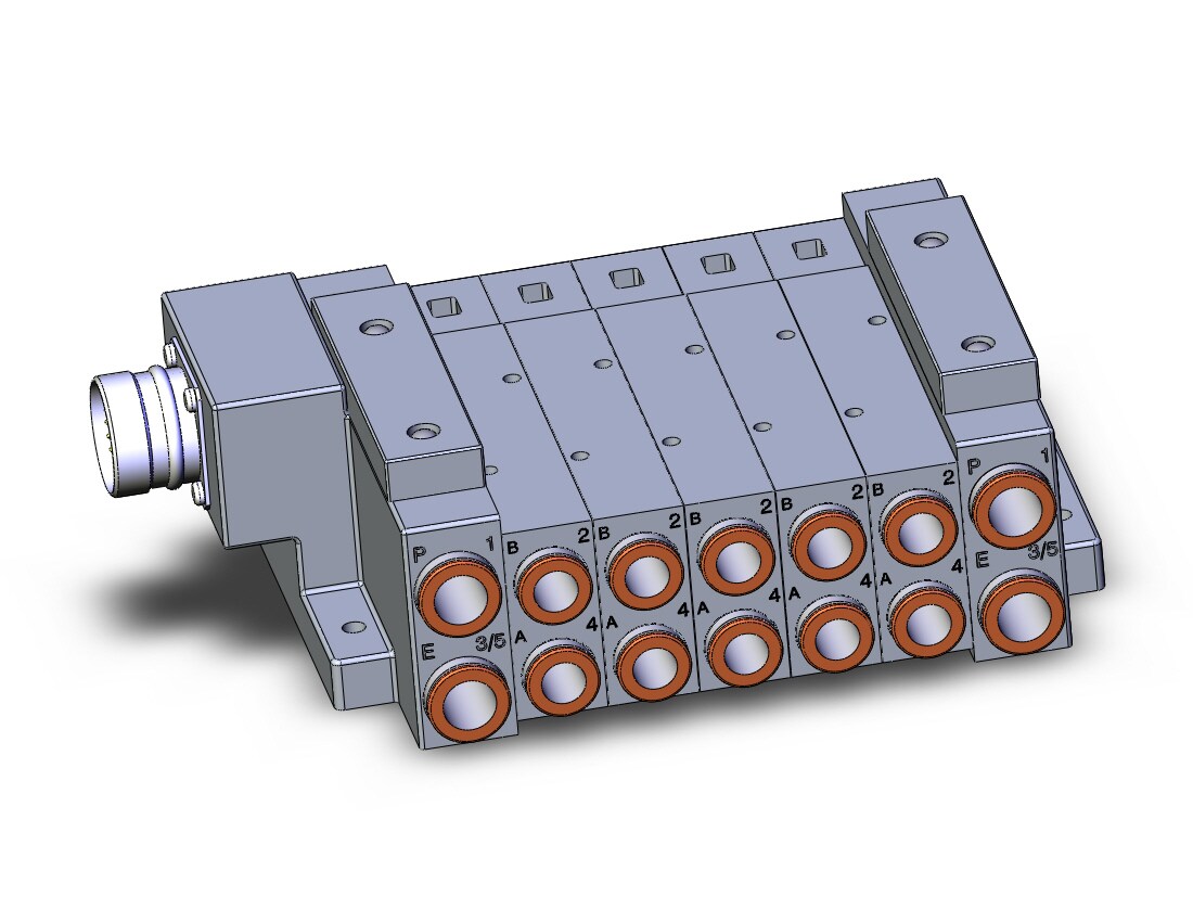 SMC SS5V3-W10CD-05B-C10 mfld, plug-in, circular conn., SS5V3 MANIFOLD SV3000