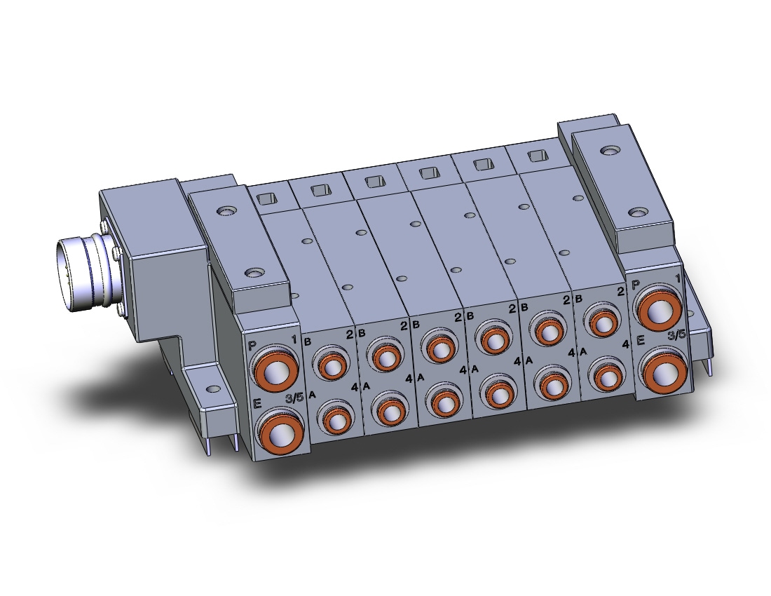 SMC SS5V3-W10CD-06B-N7-D0 mfld, plug-in, circular conn., SS5V3 MANIFOLD SV3000