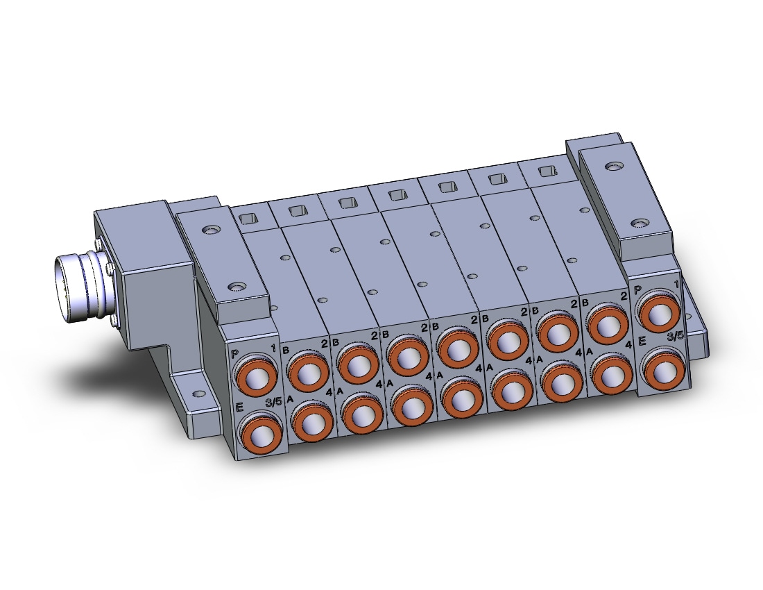 SMC SS5V3-W10CD-07B-N11 mfld, plug-in, circular conn., SS5V3 MANIFOLD SV3000