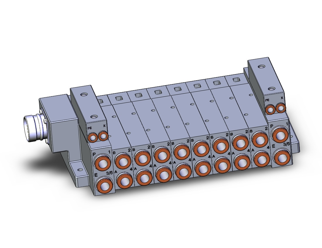 SMC SS5V3-W10CD-08BR-N11 ss5v1 built in fitting (>1/4), SS5V3 MANIFOLD SV3000