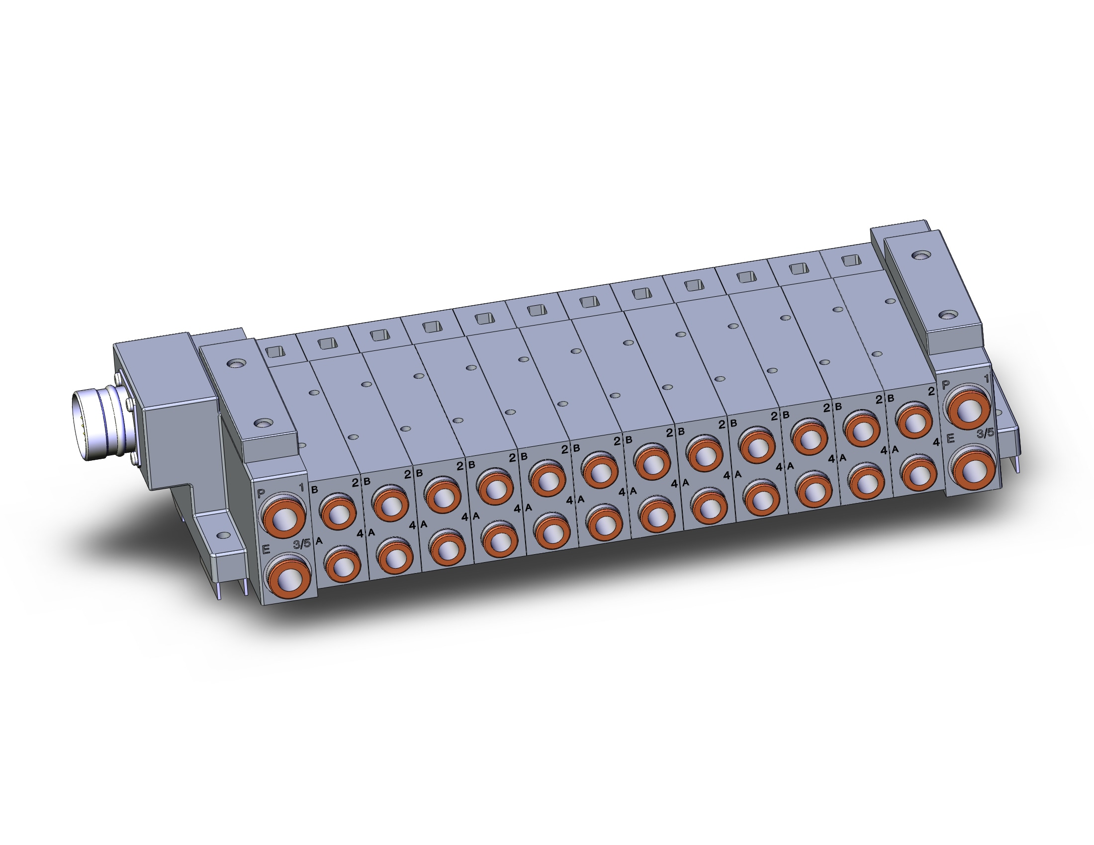 SMC SS5V3-W10CD-12B-N9-D0 mfld, plug-in, circular conn., SS5V3 MANIFOLD SV3000