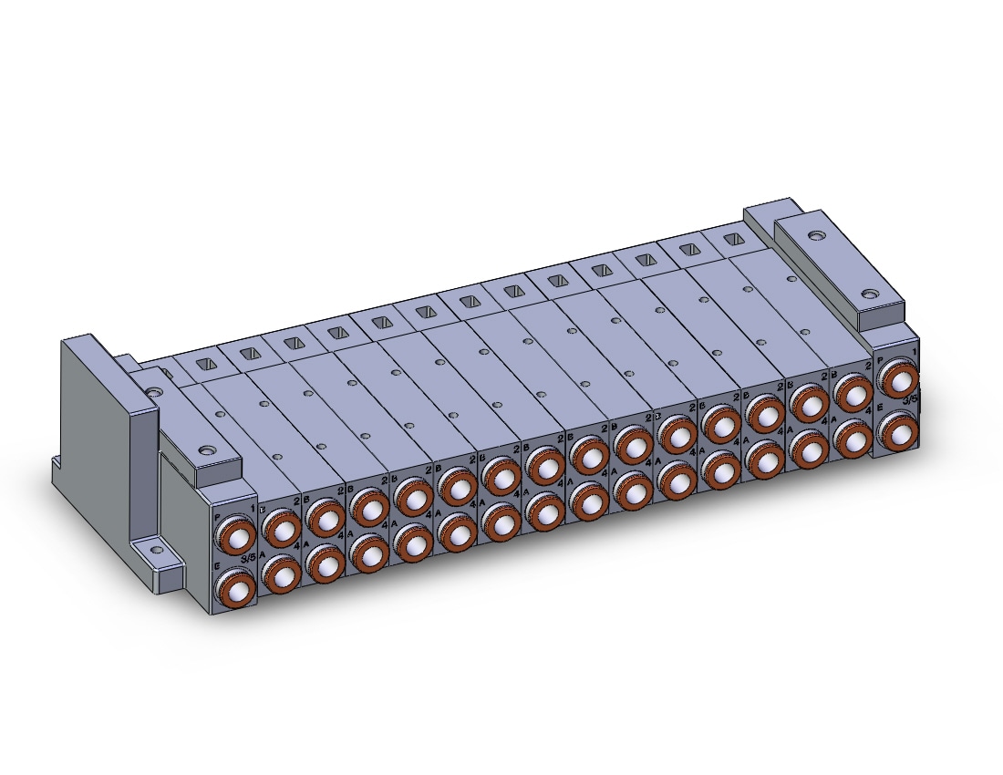 SMC SS5V3-W10S0D-14B-N11 mfld, plug-in without si unit, SS5V3 MANIFOLD SV3000