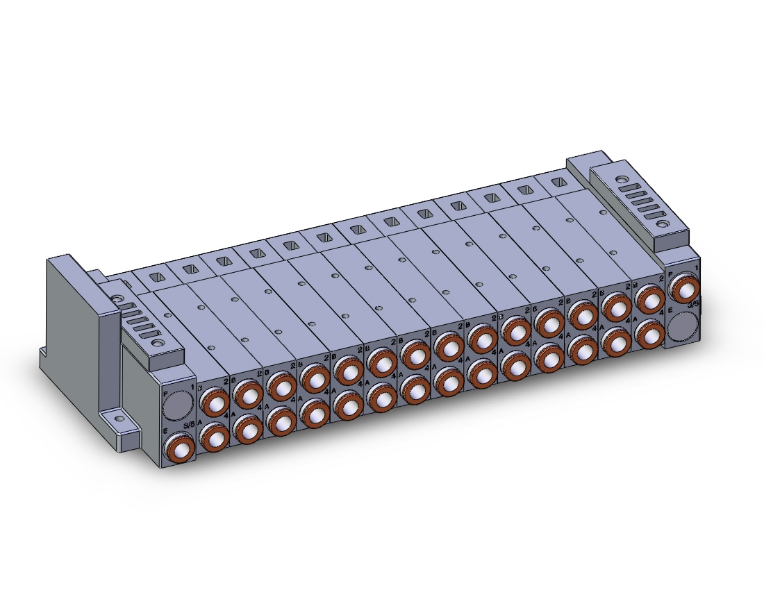 SMC SS5V3-W10S0D-14BS-N11 mfld, plug-in without si unit, SS5V3 MANIFOLD SV3000