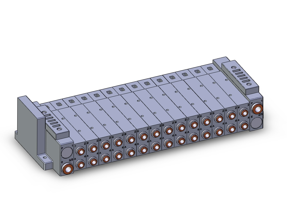 SMC SS5V3-W10S0D-14BS-N7 mfld, plug-in without si unit, SS5V3 MANIFOLD SV3000