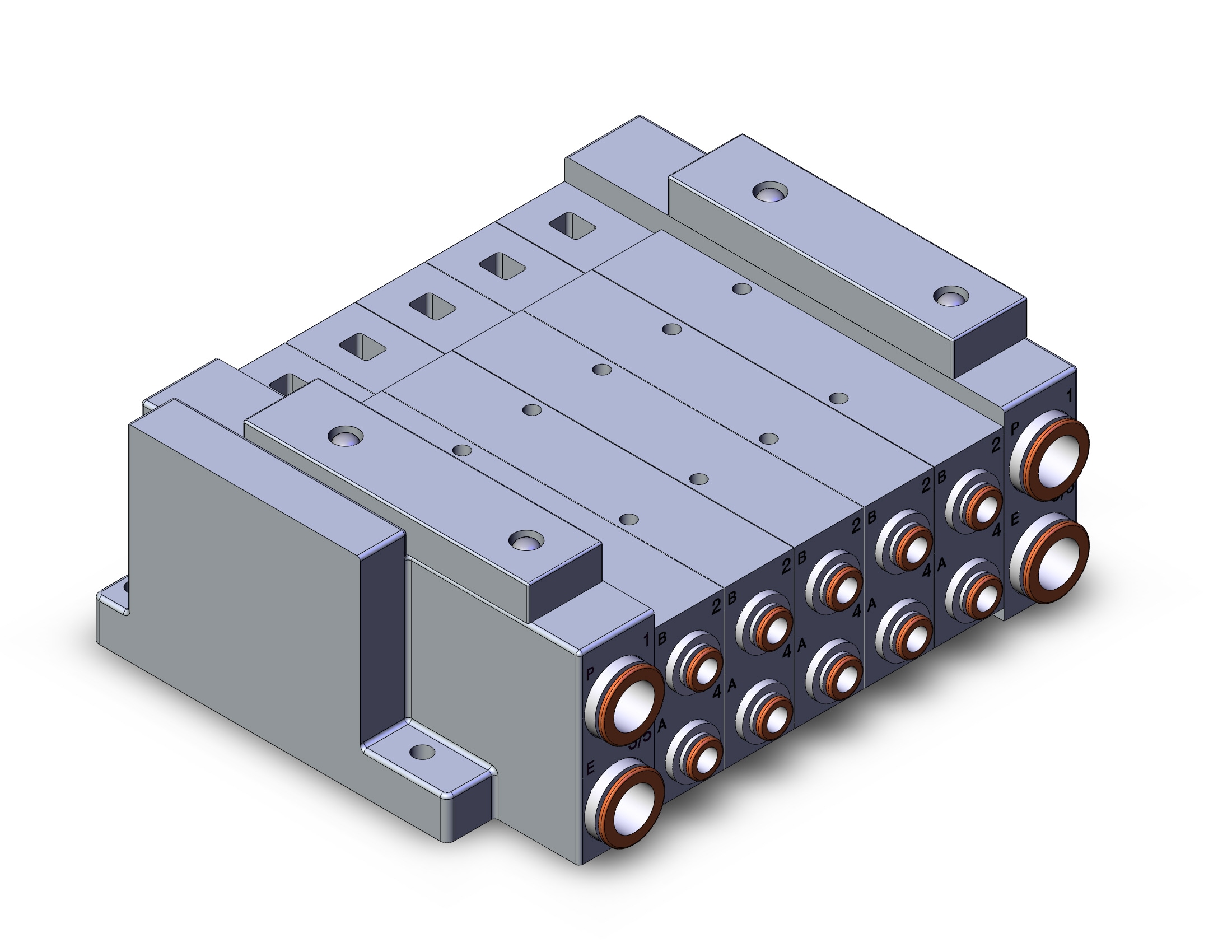 SMC SS5V3-W10S10D-05B-C6 mfld, plug-in without si unit, SS5V3 MANIFOLD SV3000