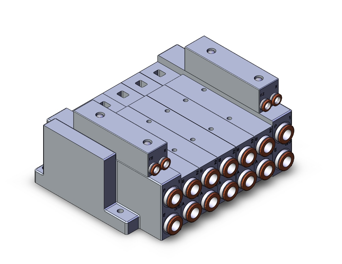 SMC SS5V3-W10S10D-05BR-N11 mfld, plug-in without si unit, SS5V3 MANIFOLD SV3000