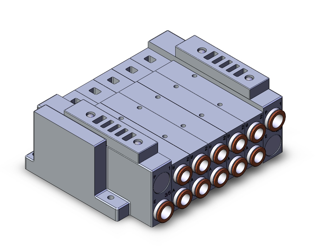 SMC SS5V3-W10S10D-05BS-C10 mfld, plug-in without si unit, SS5V3 MANIFOLD SV3000