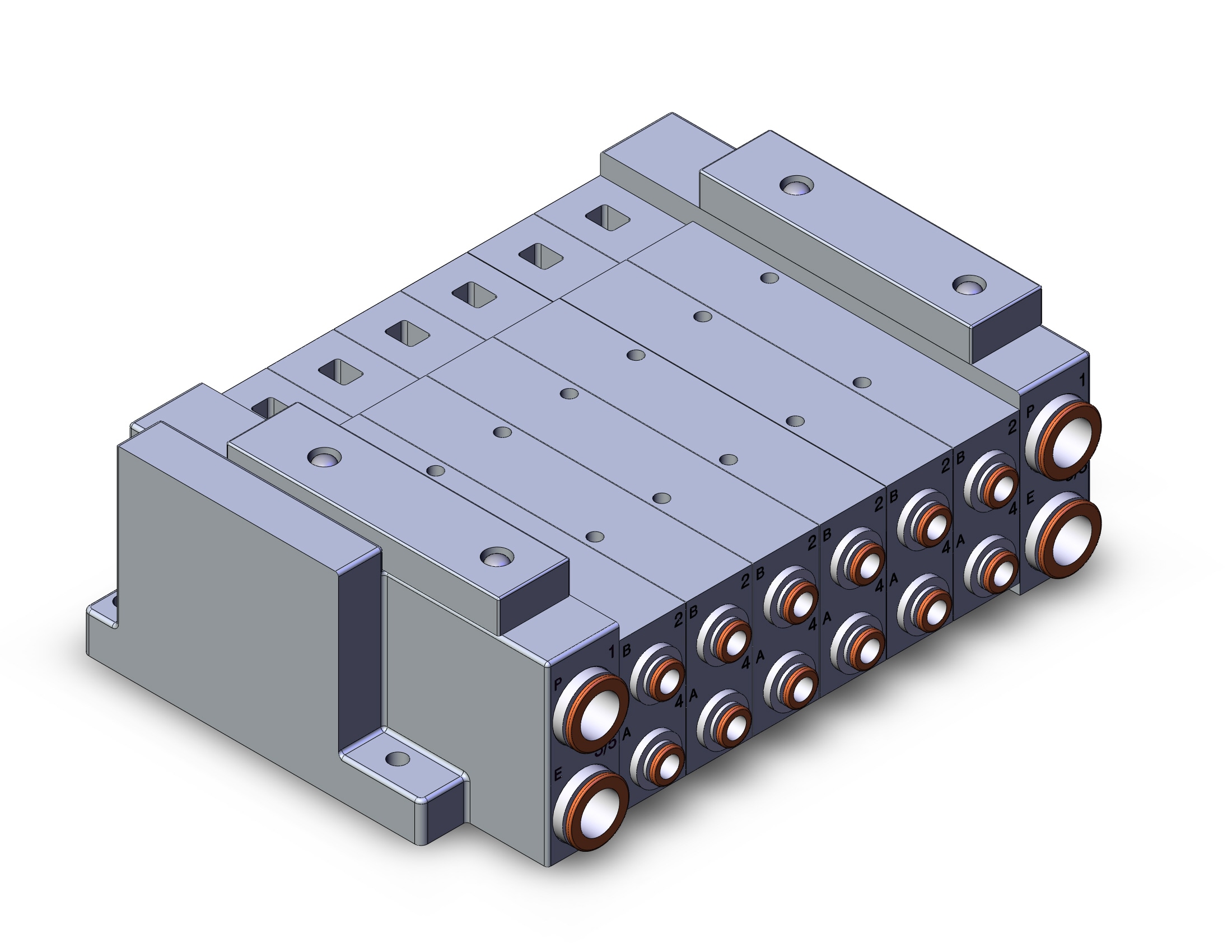 SMC SS5V3-W10S10D-06B-C6 mfld, plug-in without si unit, SS5V3 MANIFOLD SV3000