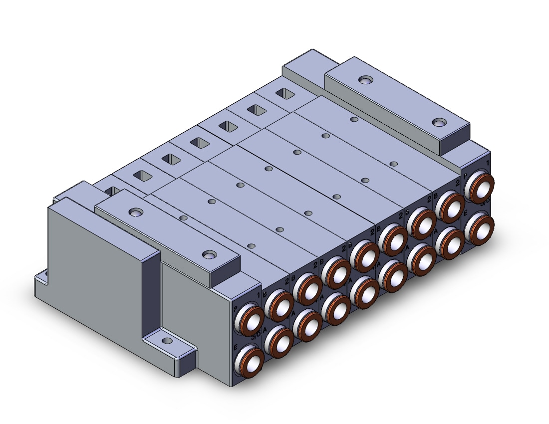 SMC SS5V3-W10S10D-07B-N11 mfld, plug-in without si unit, SS5V3 MANIFOLD SV3000