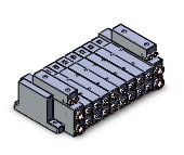 SMC SS5V3-W10S10D-08BR-C6 mfld, plug-in without si unit, SS5V3 MANIFOLD SV3000