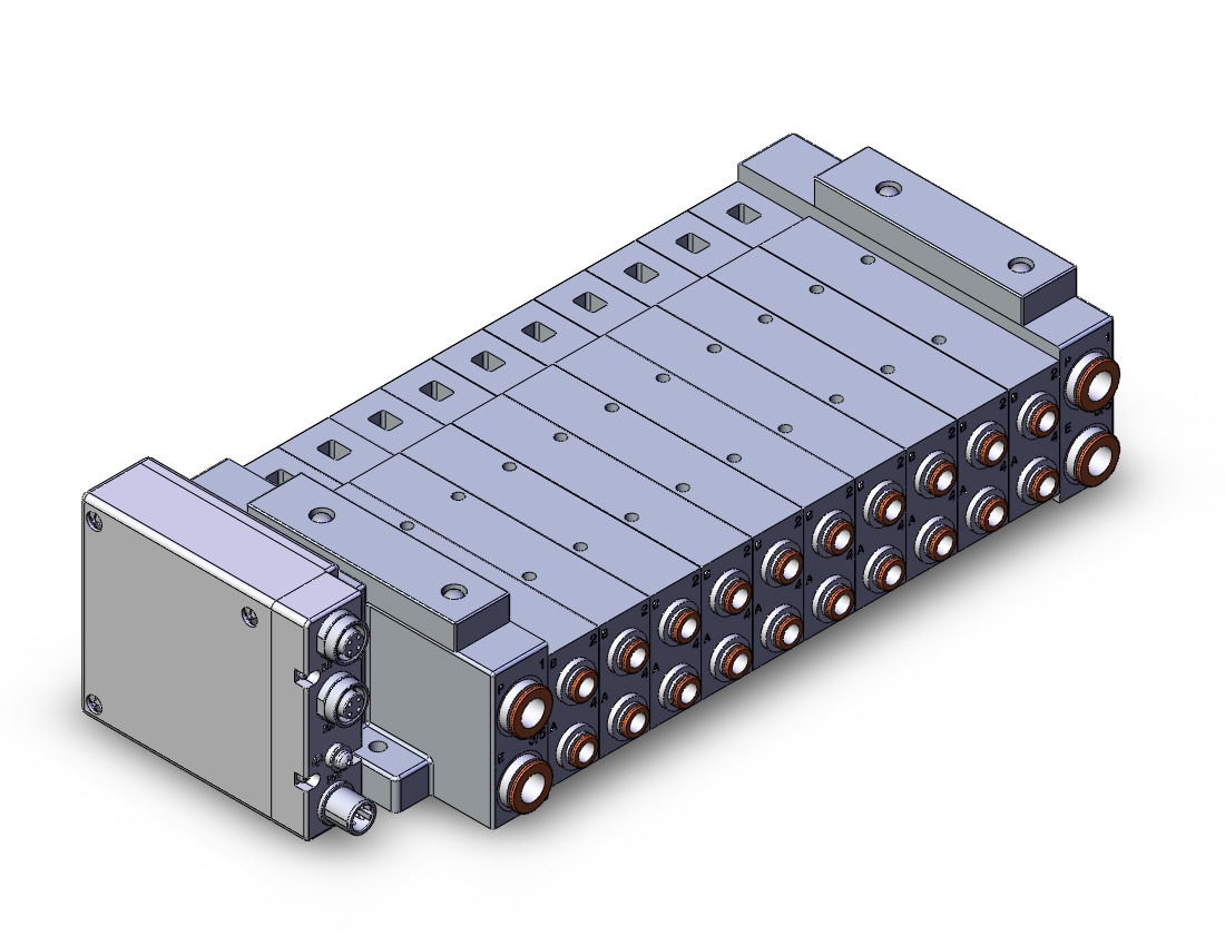 SMC SS5V3-W10S1DAND-10B-N7 ss5v 10 station manifold, tie-rod base, 4/5 PORT SOLENOID VALVE