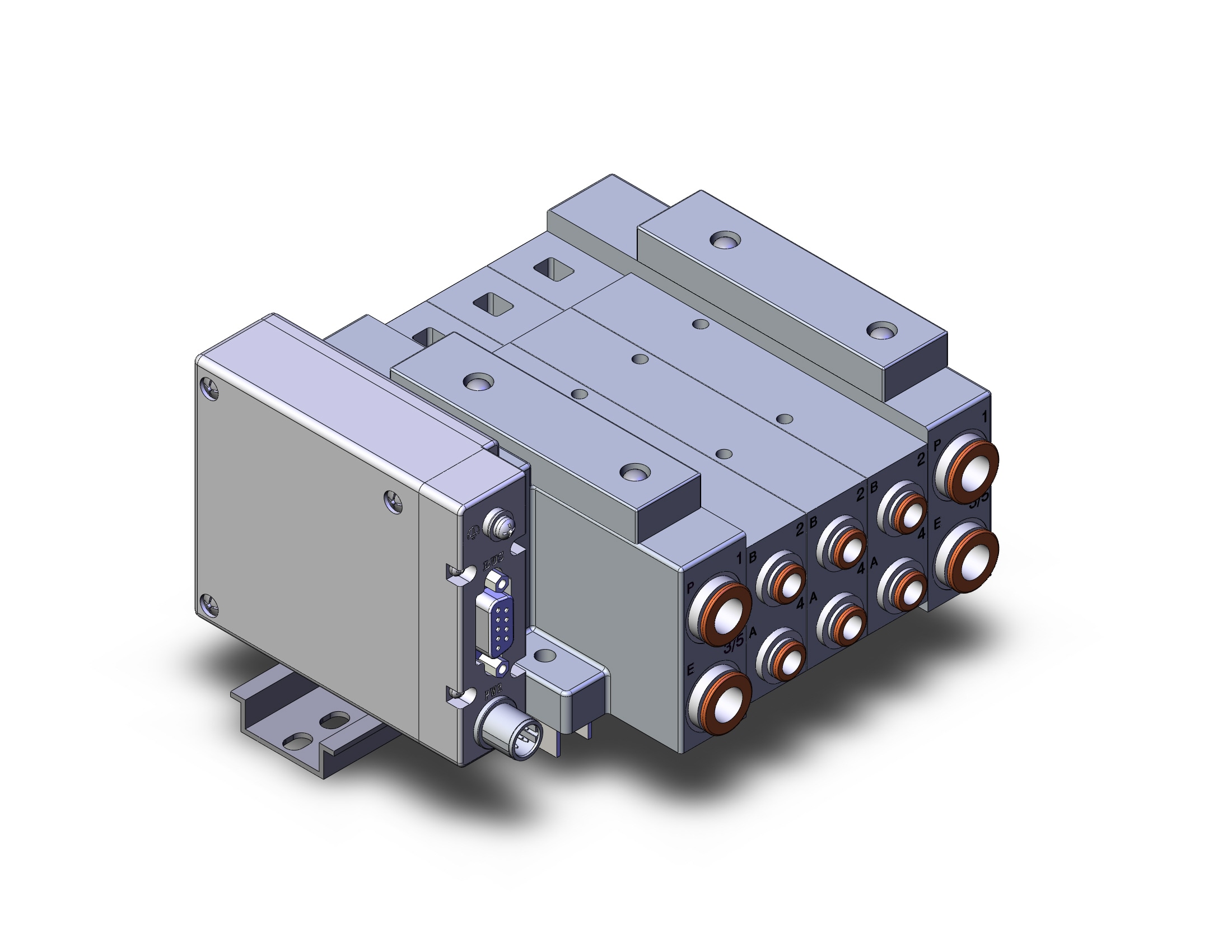 SMC SS5V3-W10S1EAD-03B-N7-D ss5v 03 station manifold, tie-rod base, 4/5 PORT SOLENOID VALVE