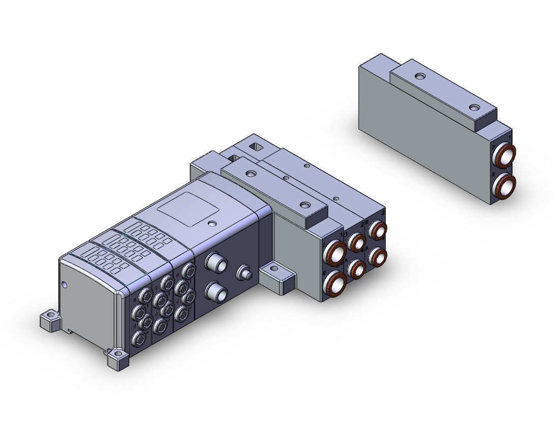 SMC SS5V3-W10S1NW33D-07B-C8 mfld, plug-in w/si unit, SS5V3 MANIFOLD SV3000