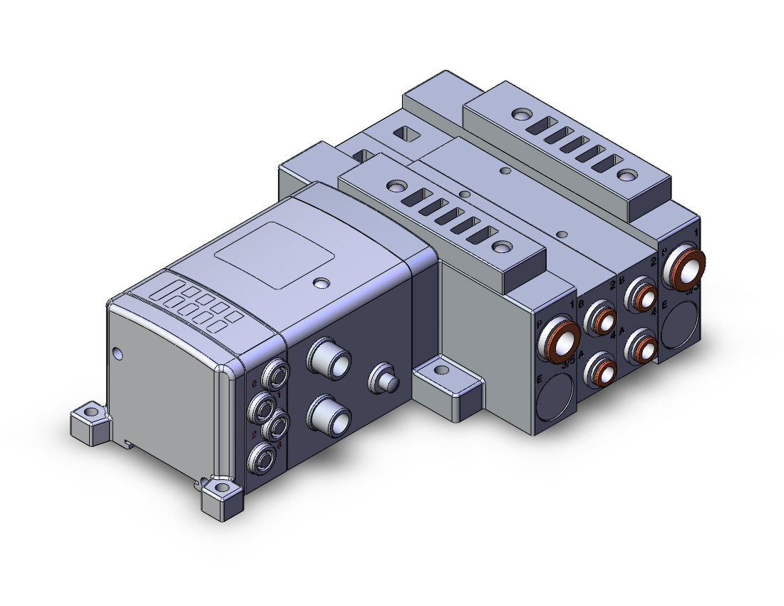 SMC SS5V3-W10S1QW13D-02BS-N7-X160US mfld, plug-in w/si unit, SS5V3 MANIFOLD SV3000