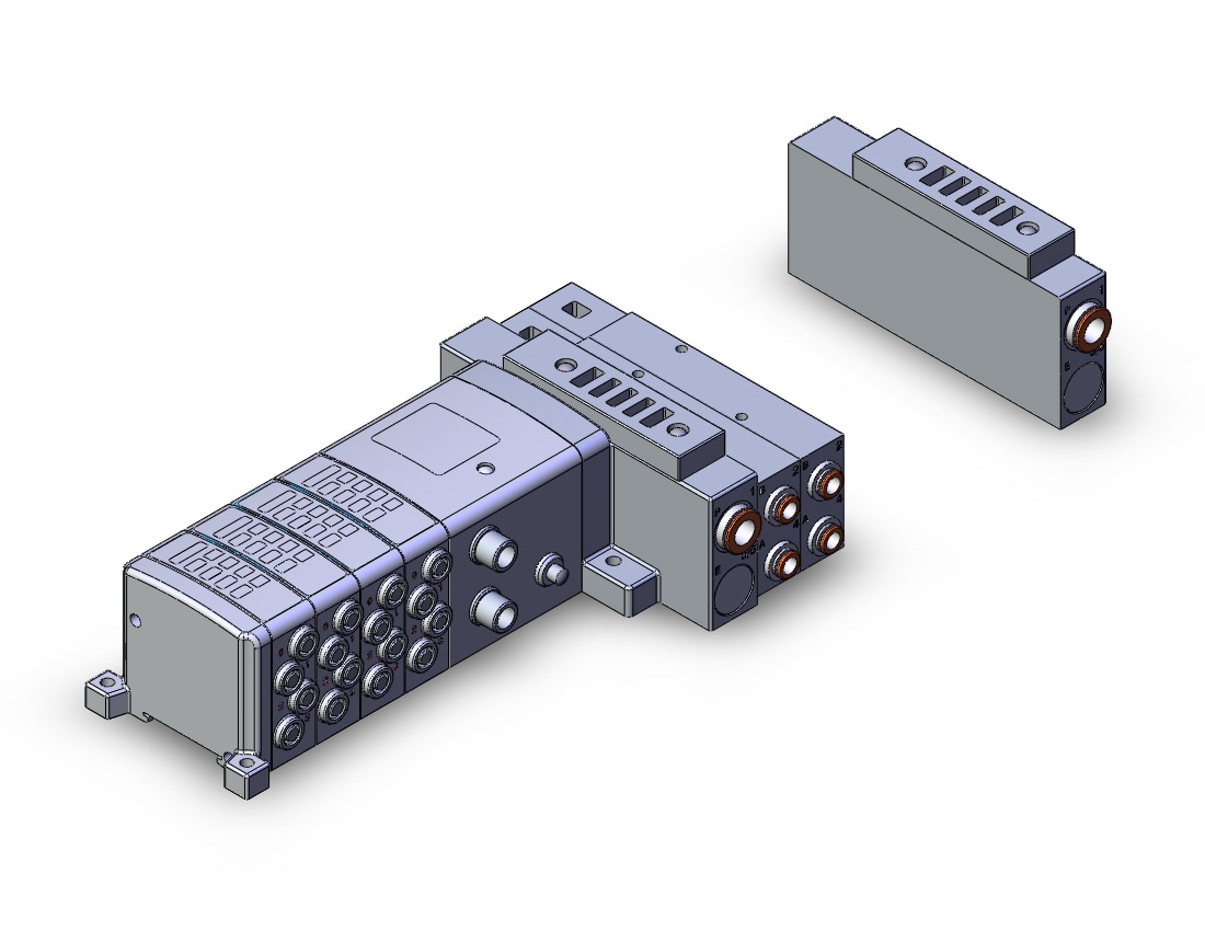 SMC SS5V3-W10S1QW43ND-07BS-N7-X160US mfld, plug-in w/si unit, SS5V3 MANIFOLD SV3000