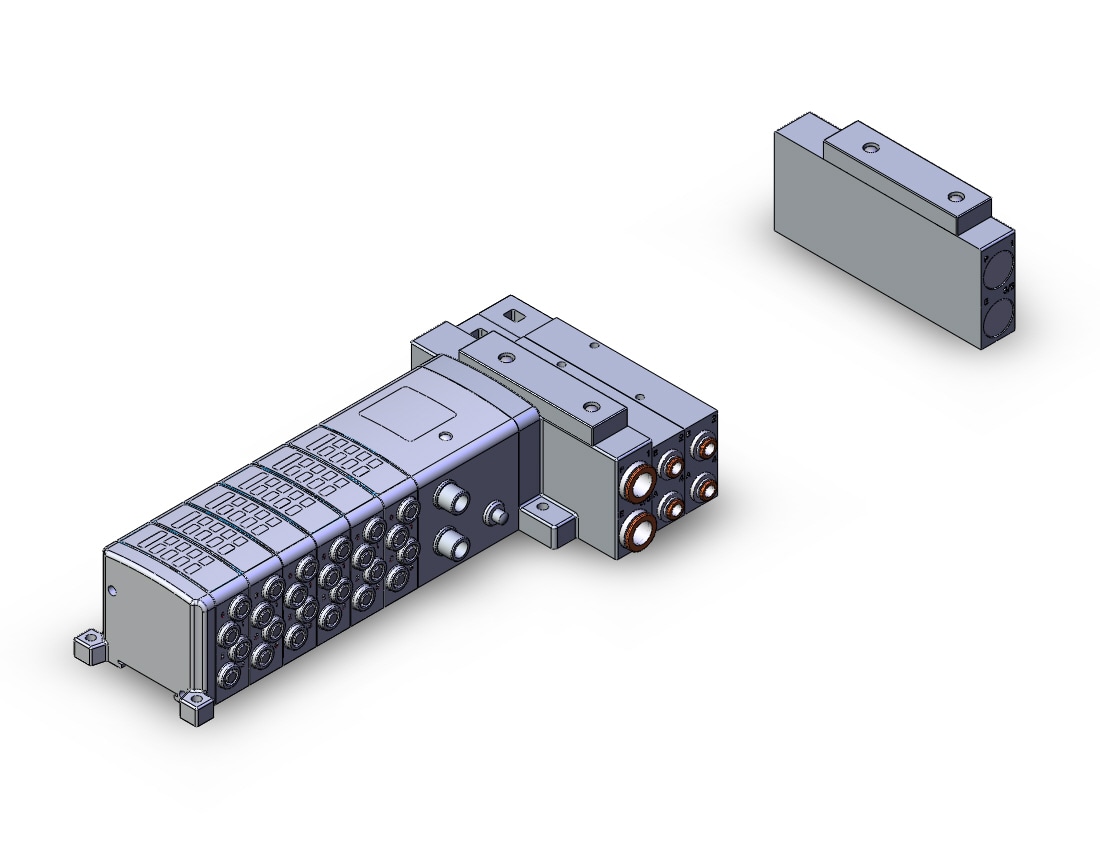 SMC SS5V3-W10S1QW63D-10D-C6-X160US mfld, plug-in w/si unit, SS5V3 MANIFOLD SV3000