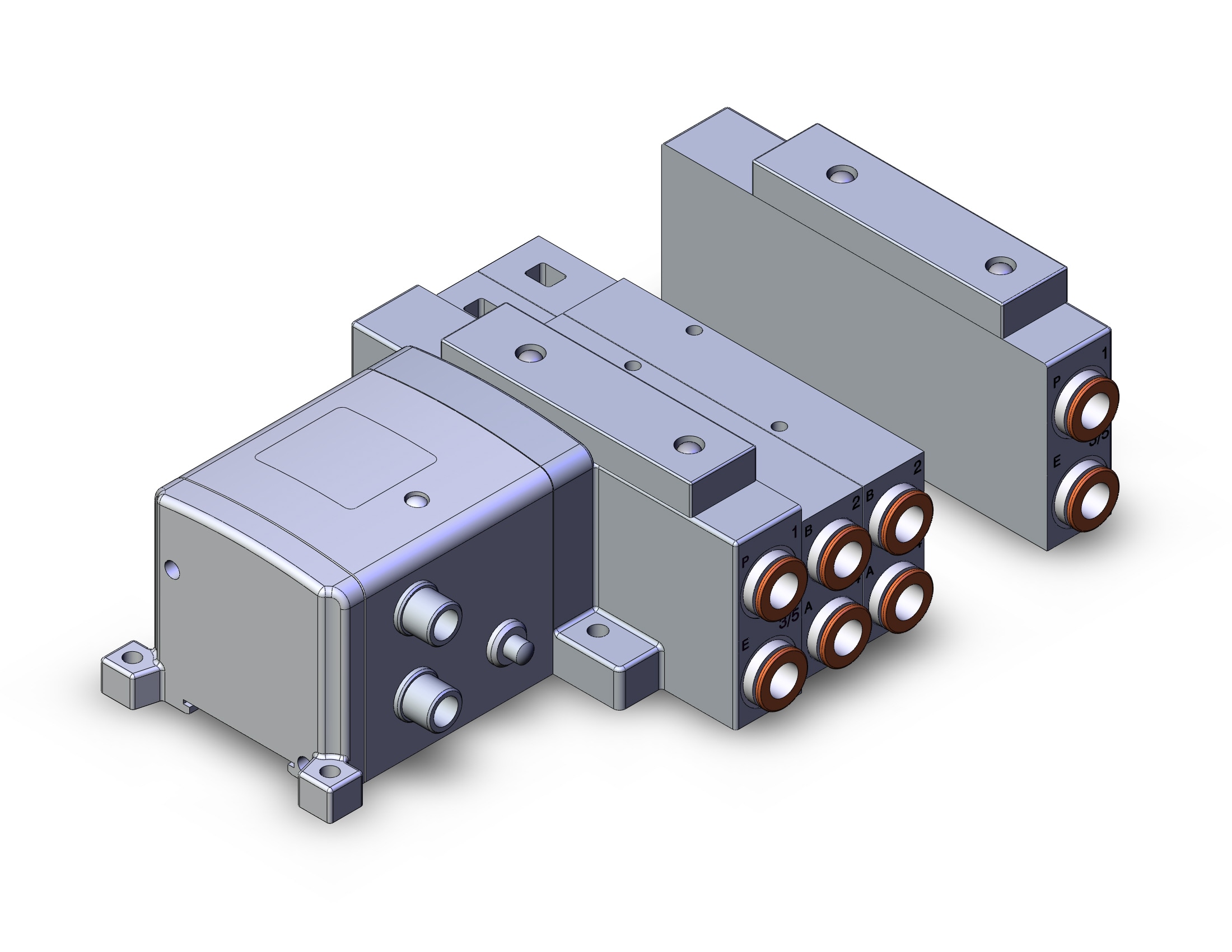 SMC SS5V3-W10S1TAWD-04B-N11 mfld, plug-in with i/o si unit, SS5V3 MANIFOLD SV3000