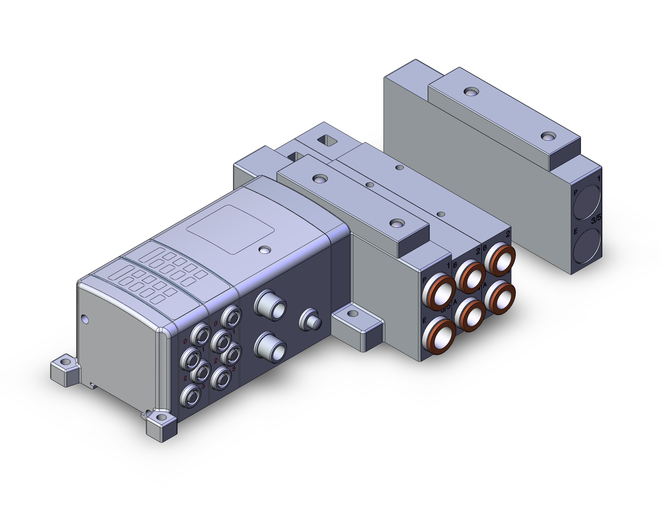 SMC SS5V3-W10S1TCW23ND-04D-C10 mfld, plug-in with i/o si unit, SS5V3 MANIFOLD SV3000