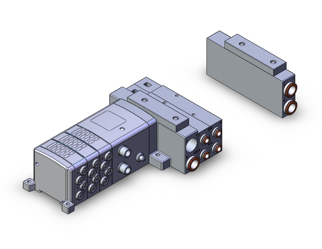 SMC SS5V3-W10S1ZEN33D-07B-C6 mfld, ether net si unit, SS5V3 MANIFOLD SV3000