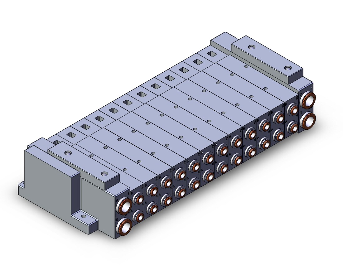 SMC SS5V3-W10S10D-12B-C6 mfld, plug-in without si unit, SS5V3 MANIFOLD SV3000