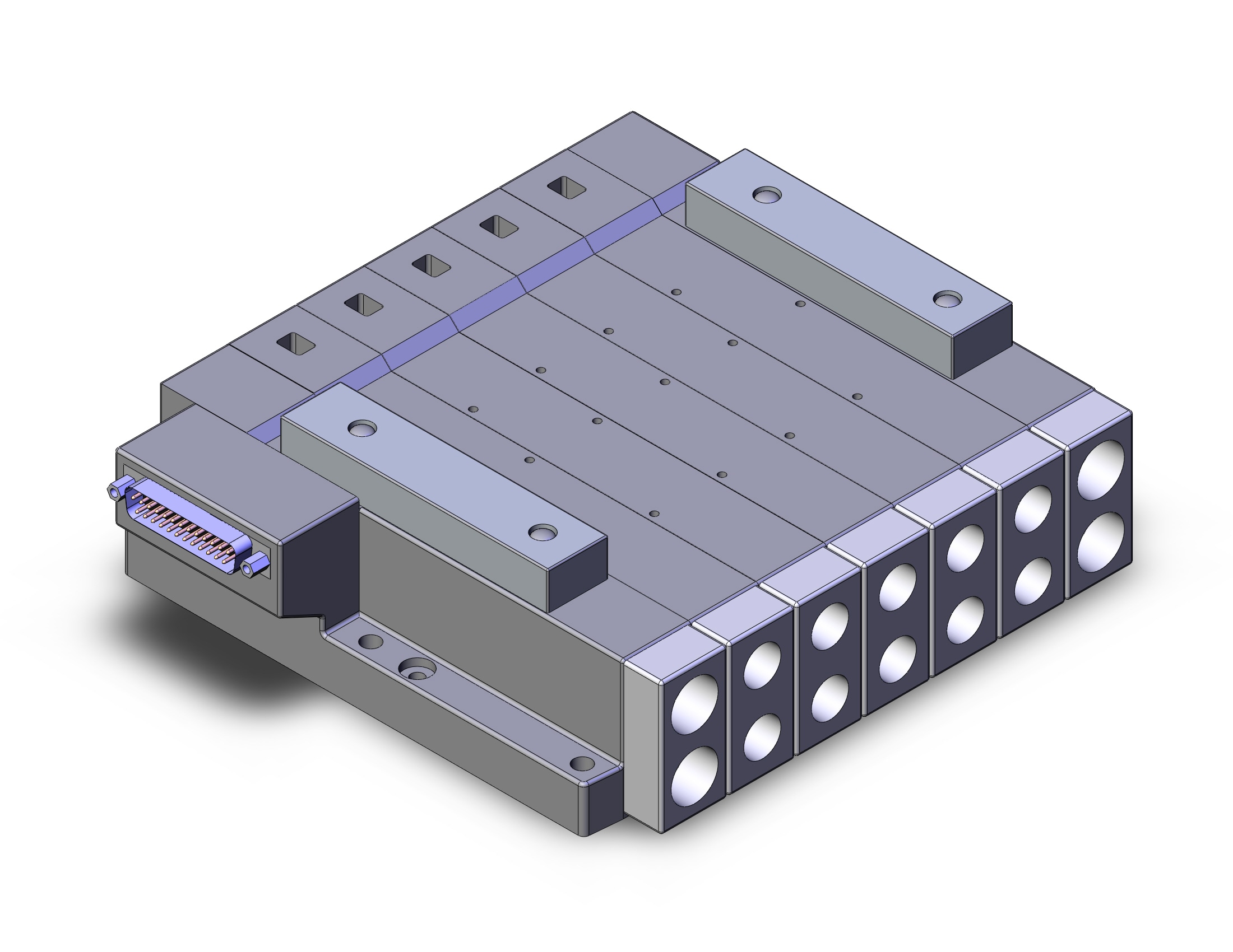 SMC SS5V4-10FD2-05B-02N mfld, plug-in, d-sub connector, SS5V4 MANIFOLD SV4000